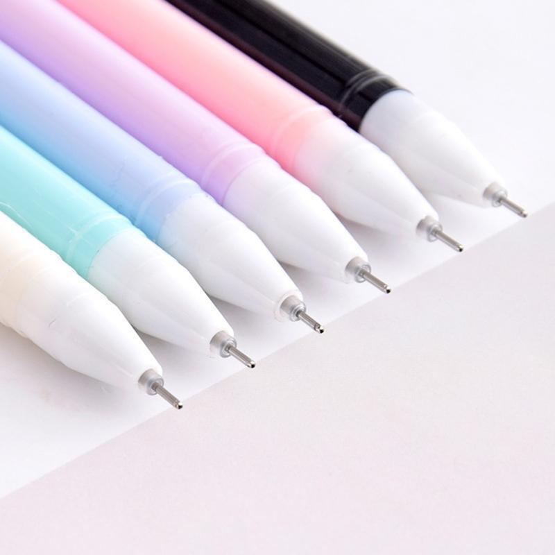 6 PCs 0.5MM Cute Cat Head Gel Ink Pen Student Gift Writing Pens Creative Stylus