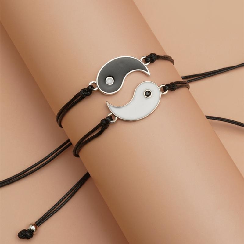Best Friends Bracelet Ethnic Style Yin and Yang Gossip Adjustable Card Bracelet