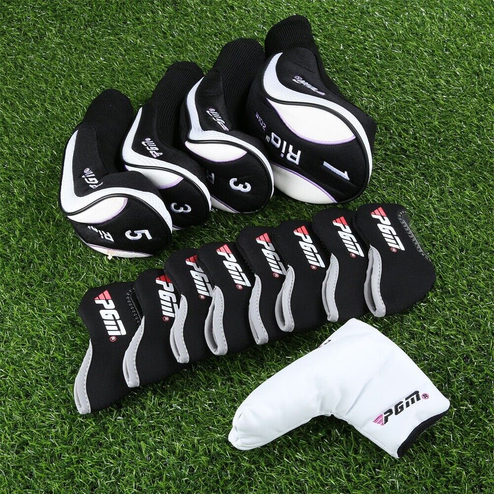 13pcs Outdoor Game HQ Diving Cloth Golf Head Cover Drive Wood Hybrid Iron Putter