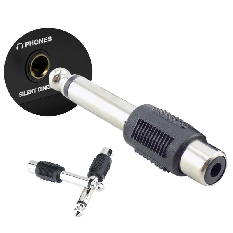 RCA to 1/4" Audio Adapter 6.35mm Plug Male to RCA Female Connectors 4-Pack