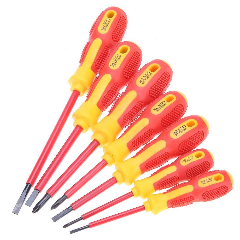 7pcs Insulated Screwdriver Set Slotted Cross Screw Driver for Repair Tool