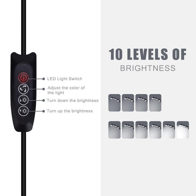 Magnifying Glass Desk Lamps 5X LED Magnifier Lamp with 3 Modes & 11 Dimming