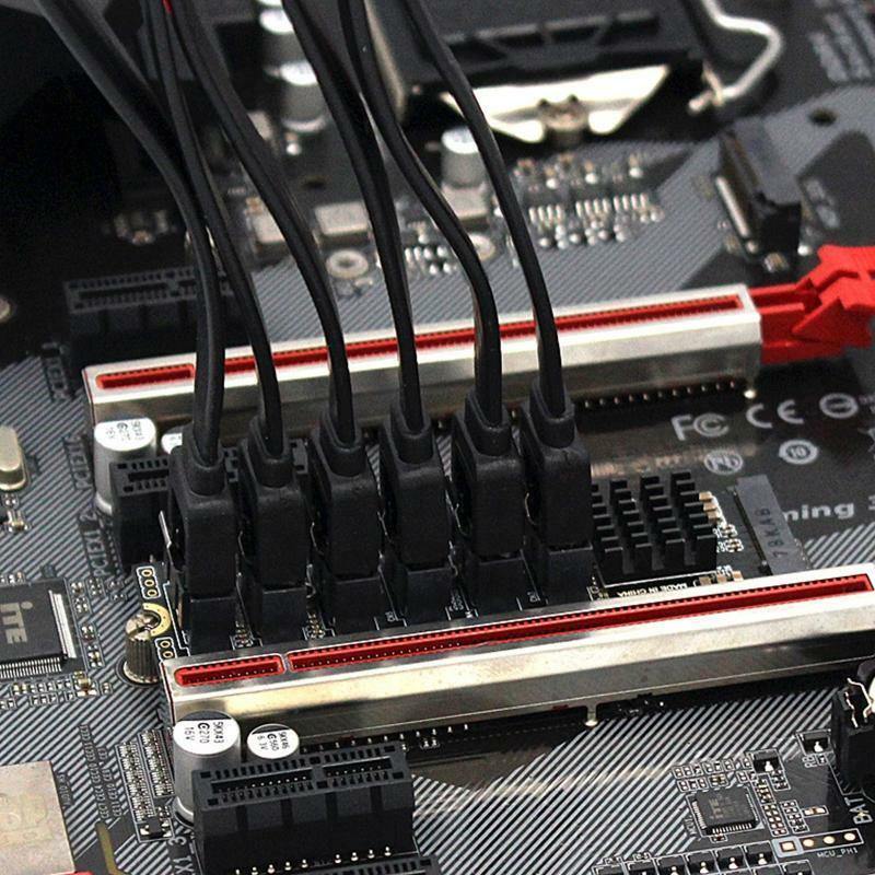 M.2 to Sata3.0 Adapter Card Converter Card with 6 Sata3.0 Ports ASM1166 Chipset