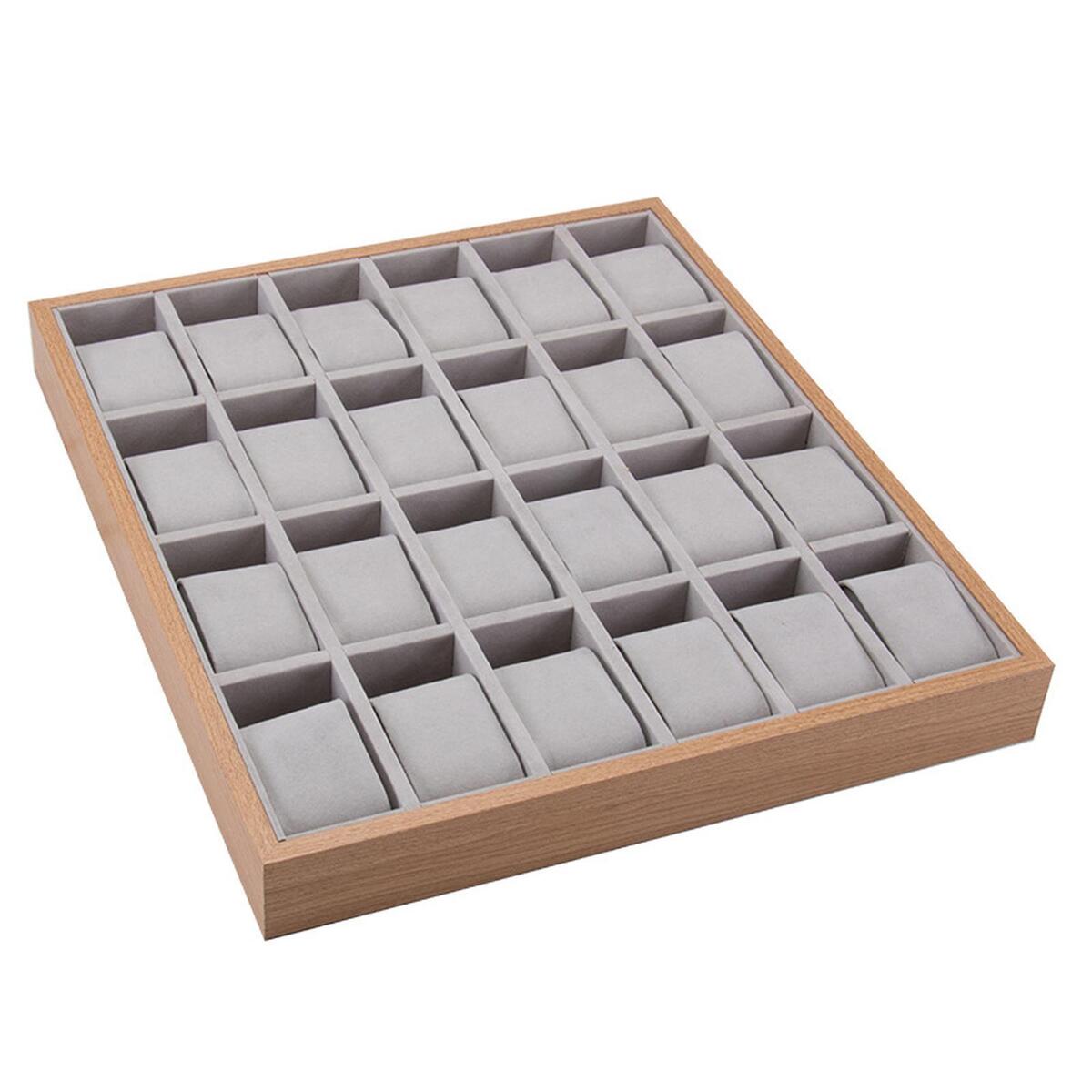Watch Tray Jewelry Bracelet Display Collection 24 Grid for Countertop Man