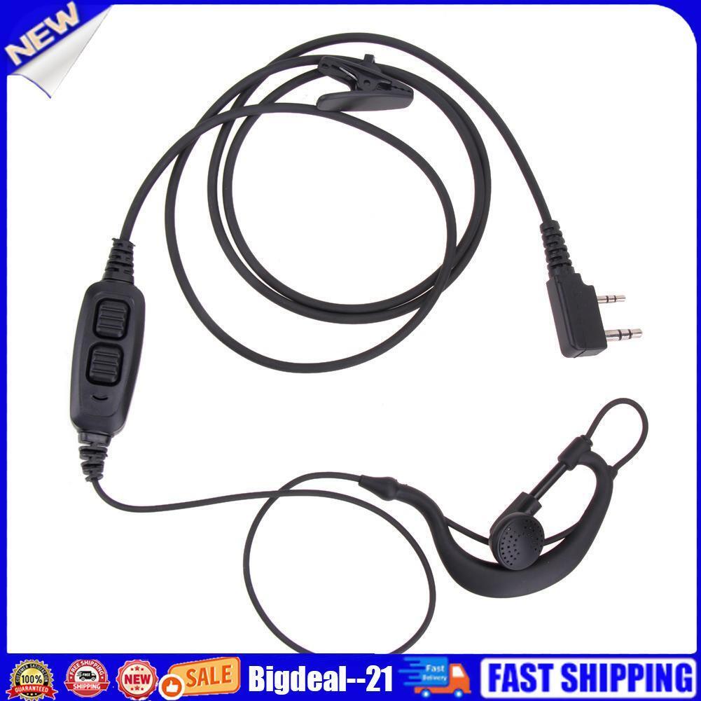 2 Pin Dual PTT Earpiece Headset Mic for Baofeng UV-82 UV-8D Walkie Talkies