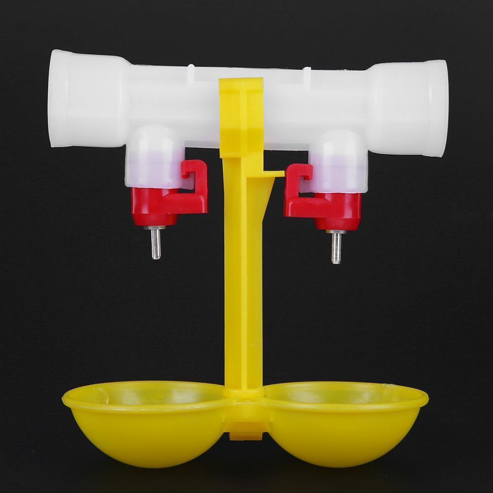 Double Outlet Drinking Hanging Chickens Cups Nipple Drinker Poultry Waterer