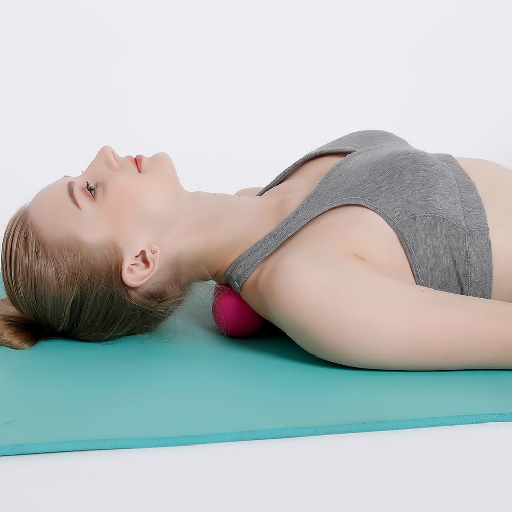 TPE Lacrosse Ball Sports Yoga Muscle Relax Roller Fitness Massage(Rose Red)