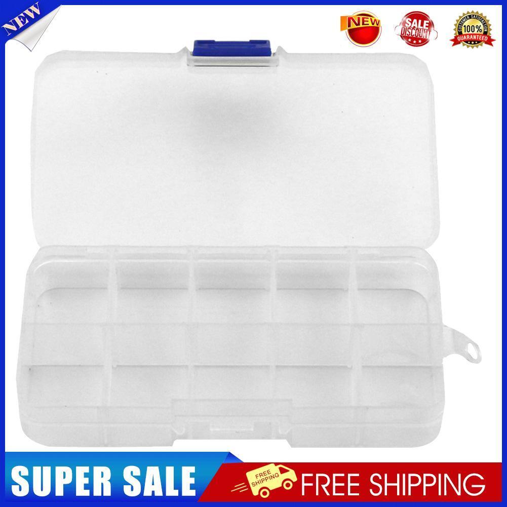 10 Slots Portabel Plastic Fishing Lure Hook Tackle Box Tool Storage Case