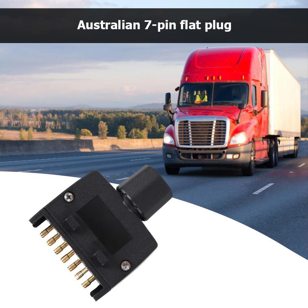 7 Pin AU Flat Male Trailer Socket Plug Connector Adapter for RV Trailer