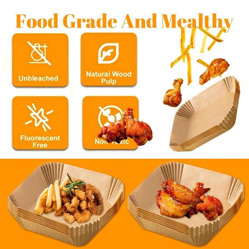 100 PCS Baking Paper Air Fryer Paper Waterproof Parchment for Roasting Microwave