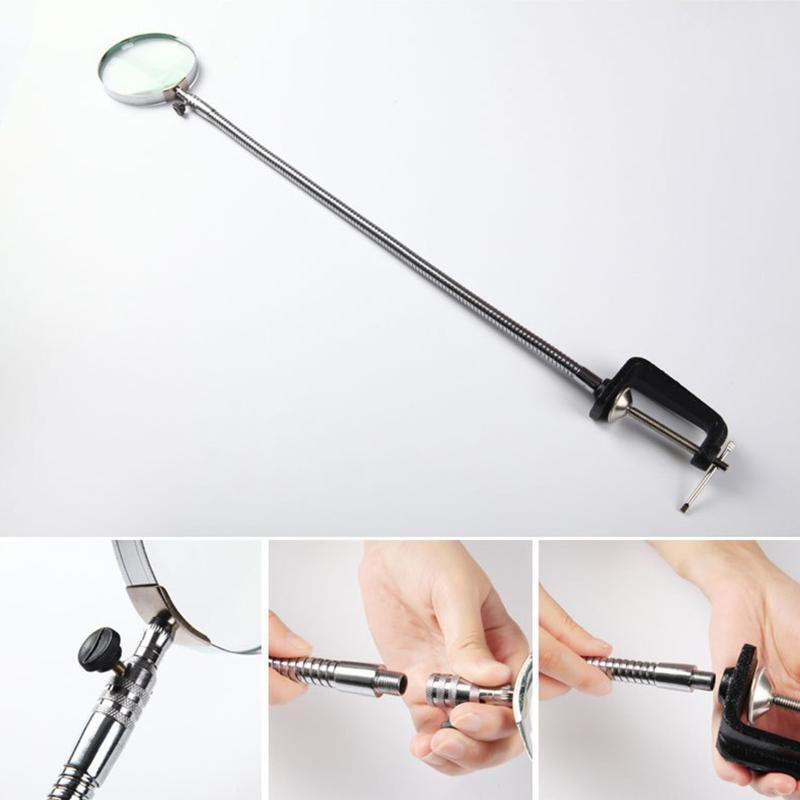 Magnifying Glass with Flexible Hose & Metal Clamp for Reading Hobby Soldering
