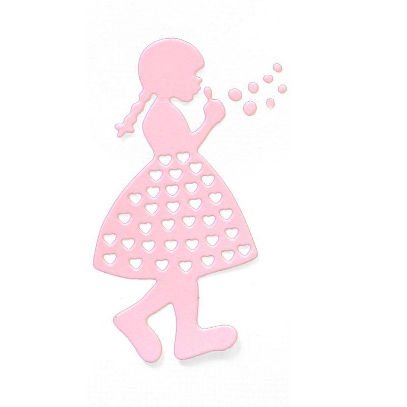 Little Girl Blowing Bubbles DIY Handicrafts Cutting Dies Metal Cutting Stencils
