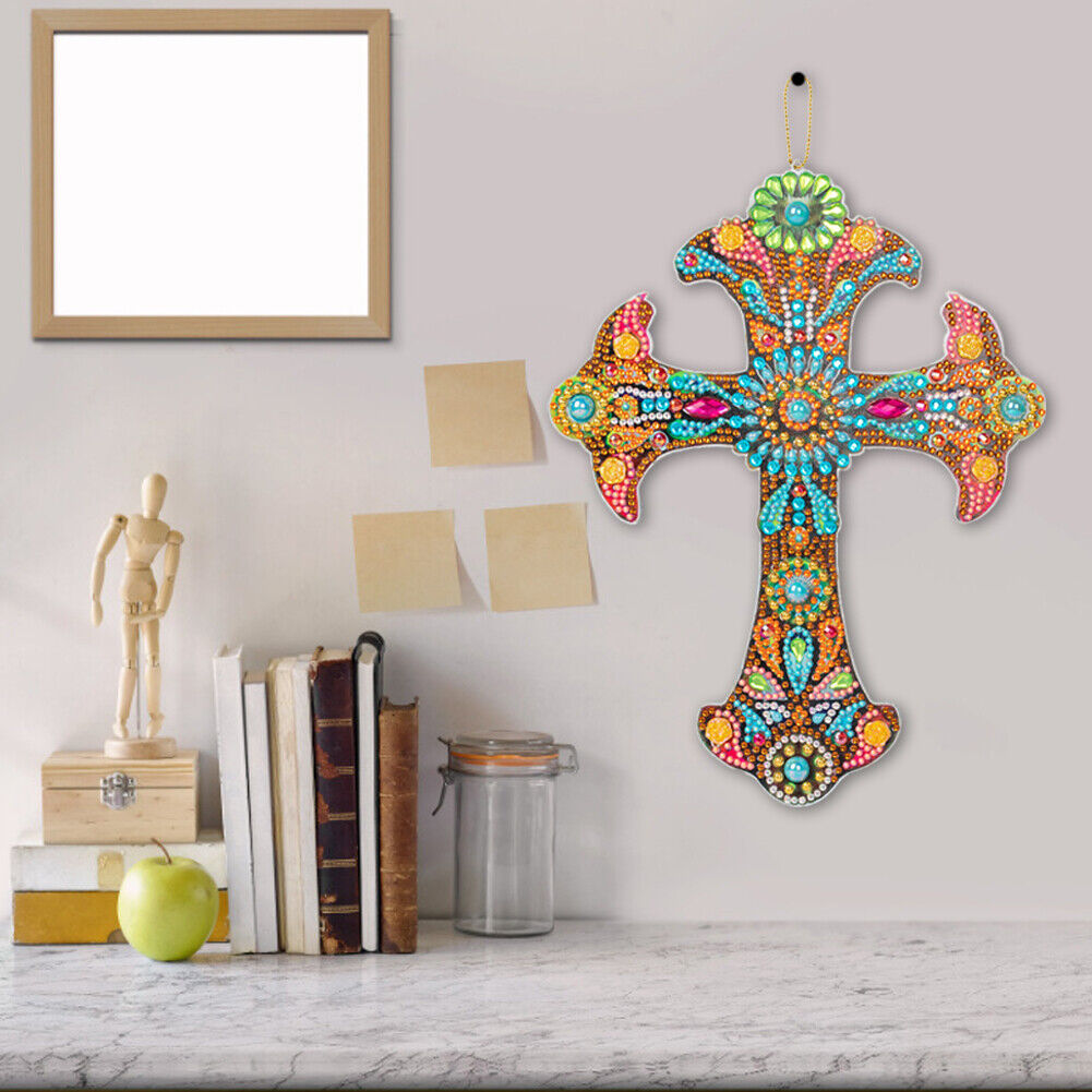 DIY Diamond Painting Cross Pendant Acrylic Hanging Wall Home Decor (ZT100)