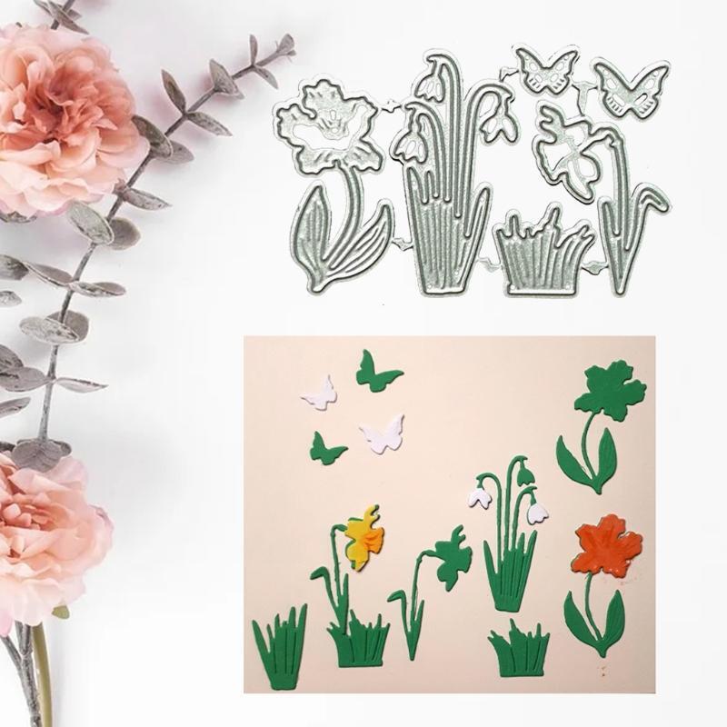 Bouquet Cutting Dies Greeting Invitation Message Blessing Cards Decoration