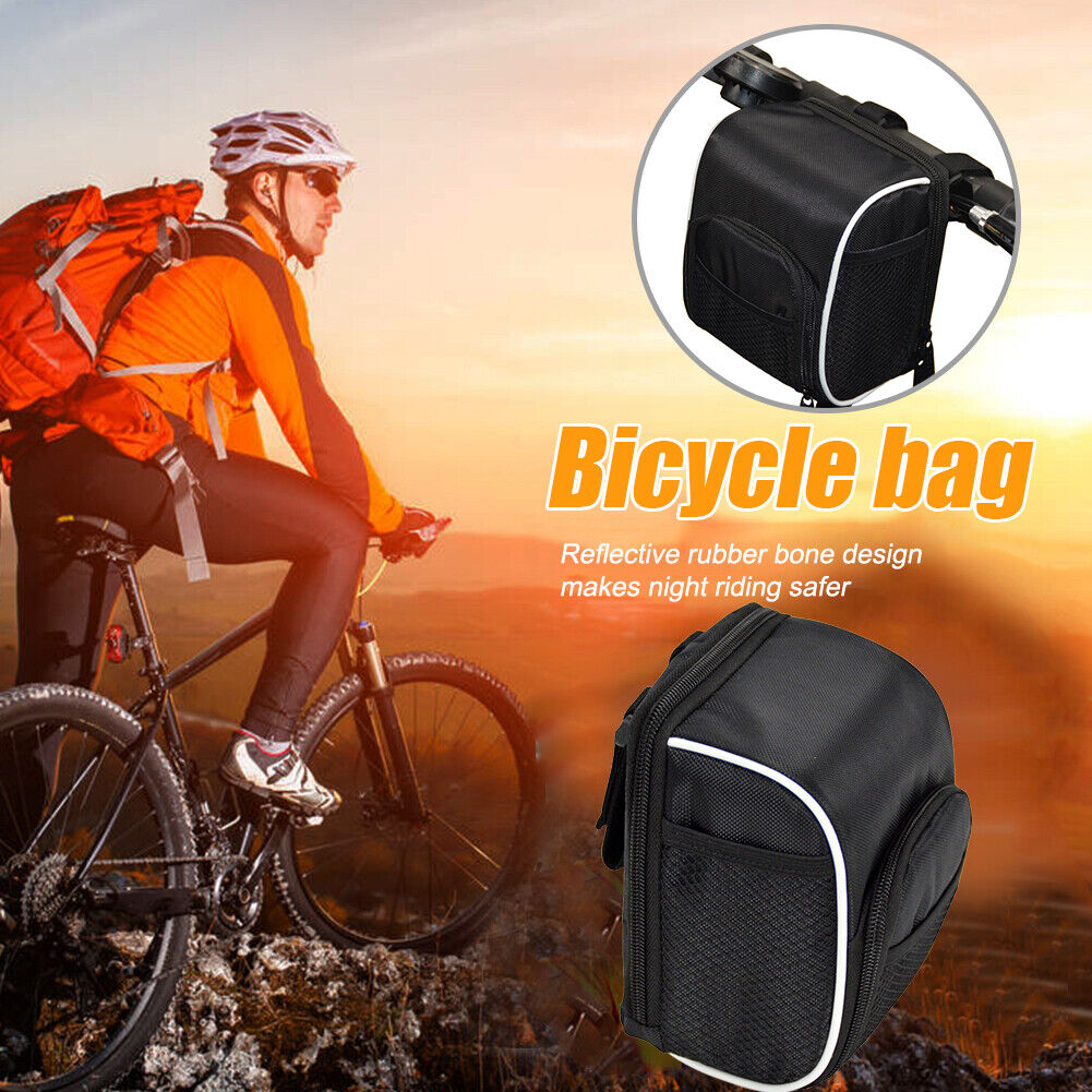 Handlebar Basket Bag with Rain Cover for MTB Road Bike Electric Scooter