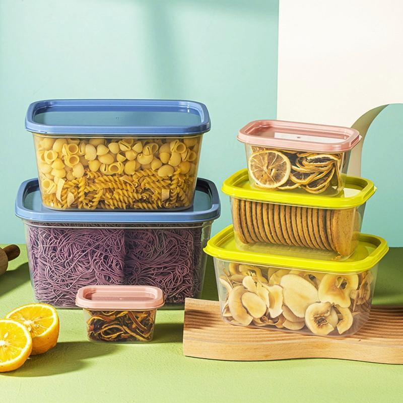 Food Storage Box with Lid Set of 6 BPA Free Moisture Proof Sealing Organizer