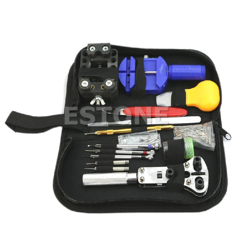 144 Pcs Watch Repair Tool Opener Link Remover Spring Bar Pins Carrying Case Kit