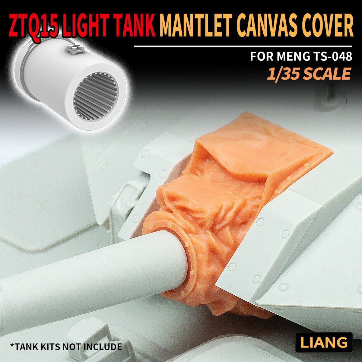 For 1/35 Scale ZTQ15 Tank Mantlet Tarpaulin LIANG-0440 Rain Canvas Cover DIY A2U