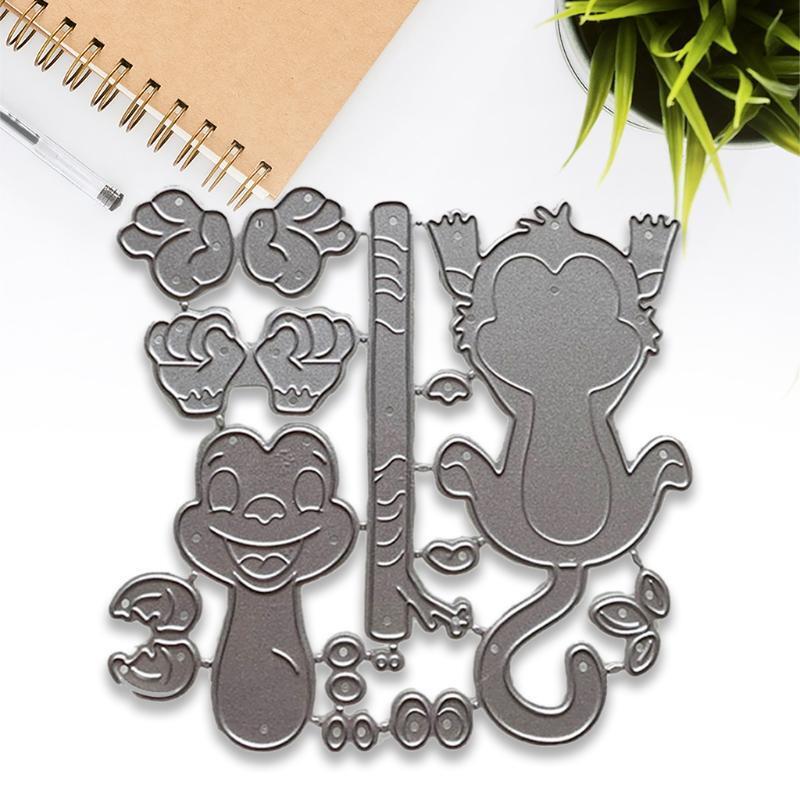 Cute Monkey Clear Stamps Carbon Steel Printing Cutting Die Mould