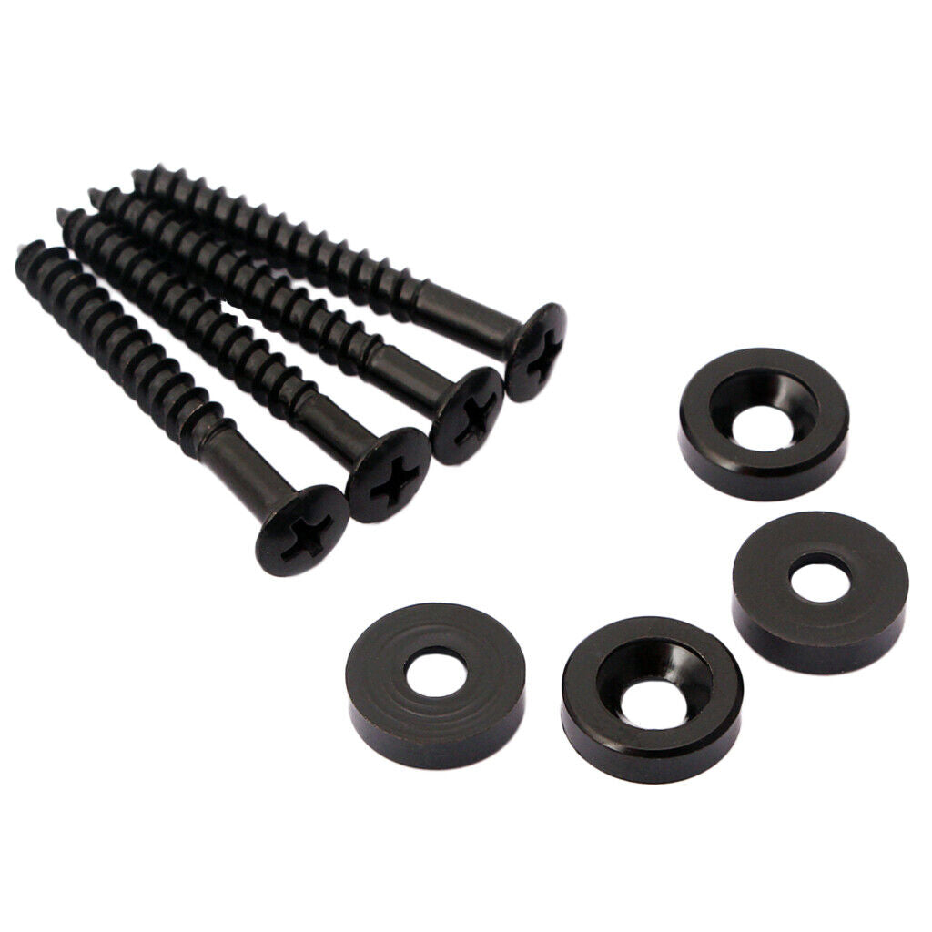 Set of 4 Steel Joint Bushings Bolts Screws for Guitar Bass Neck Plate Black