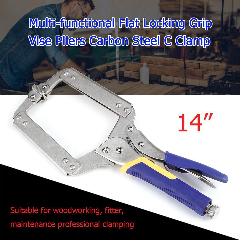 Multi-functional Flat Locking Grip Vise ?Pliers Carbon Steel C Clamp (14in)