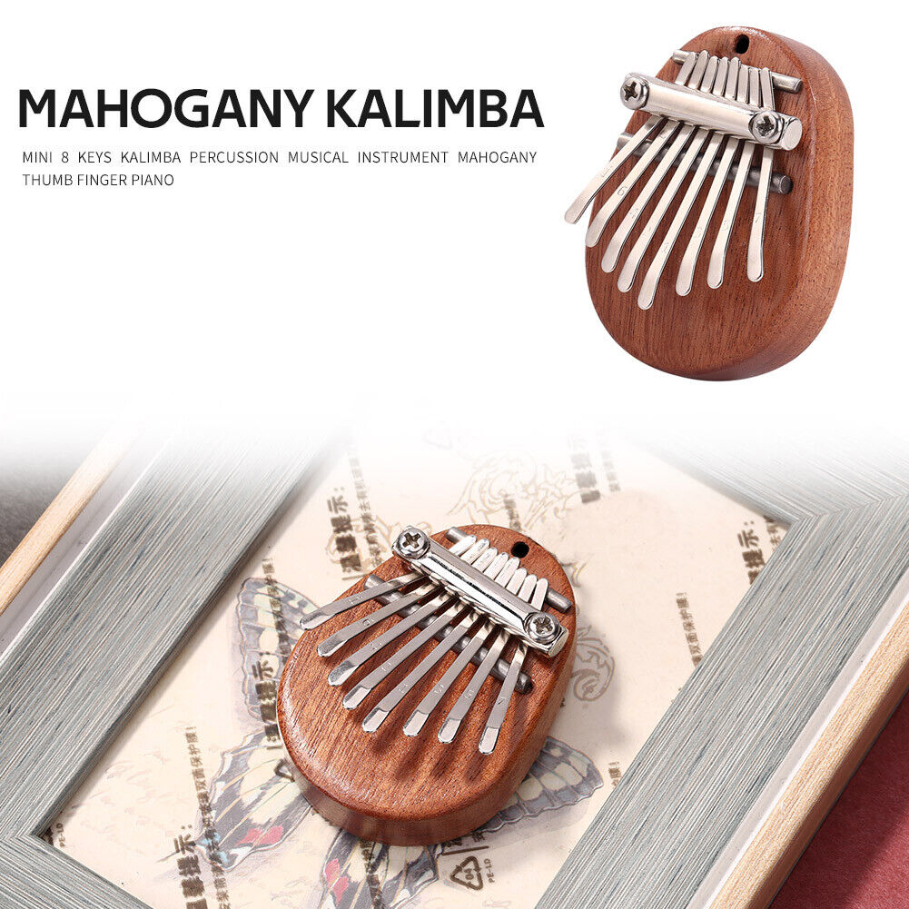 Percussion Musical Instrument Mahogany Wood Thumb Piano Mini 8 Keys Kalimba