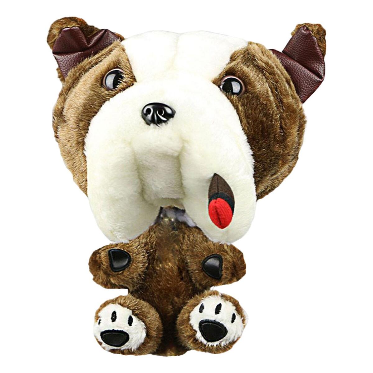 Funny Golf Club Head Cover Protection Plush Dog Shaped Golf Wood Headcover