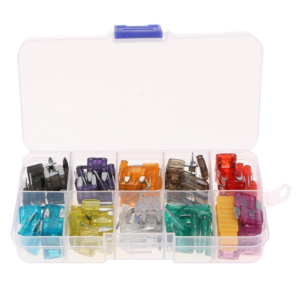 120pcs Auto Car Fuses Assortment Kit 2A-35A With Fuse Puller & Storage Box