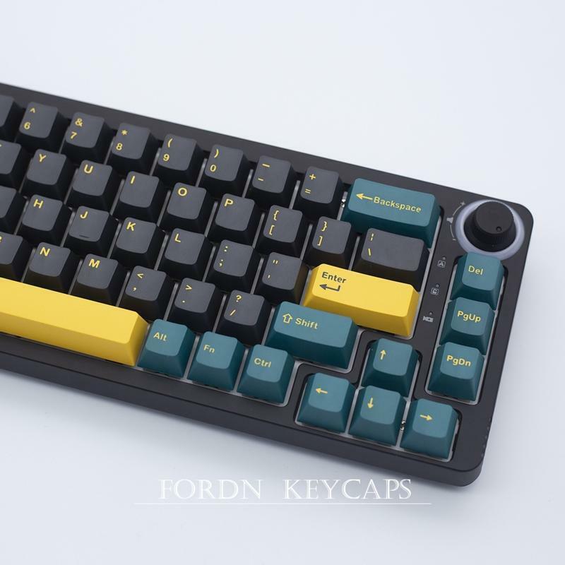 Double Shot Color Keycaps PBT Mars Green Gaming Mechanical Keyboard OEM Profile