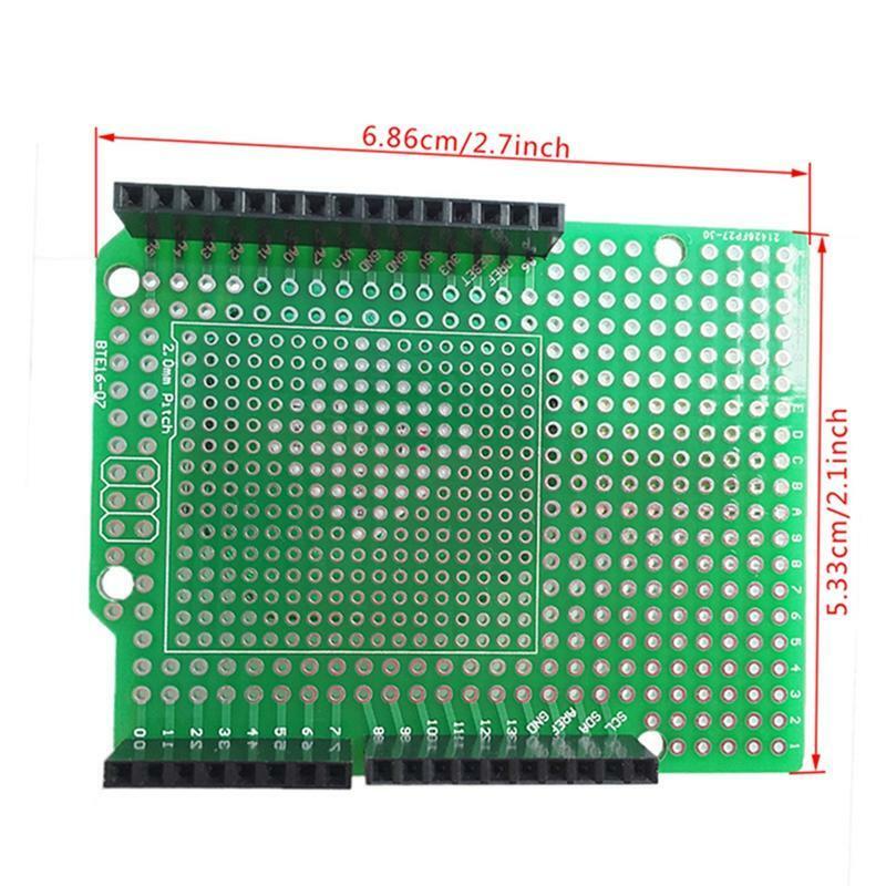 Prototype PCB for R3 Shield Board DIY, Combo 2mm + 2.54mm Pitch