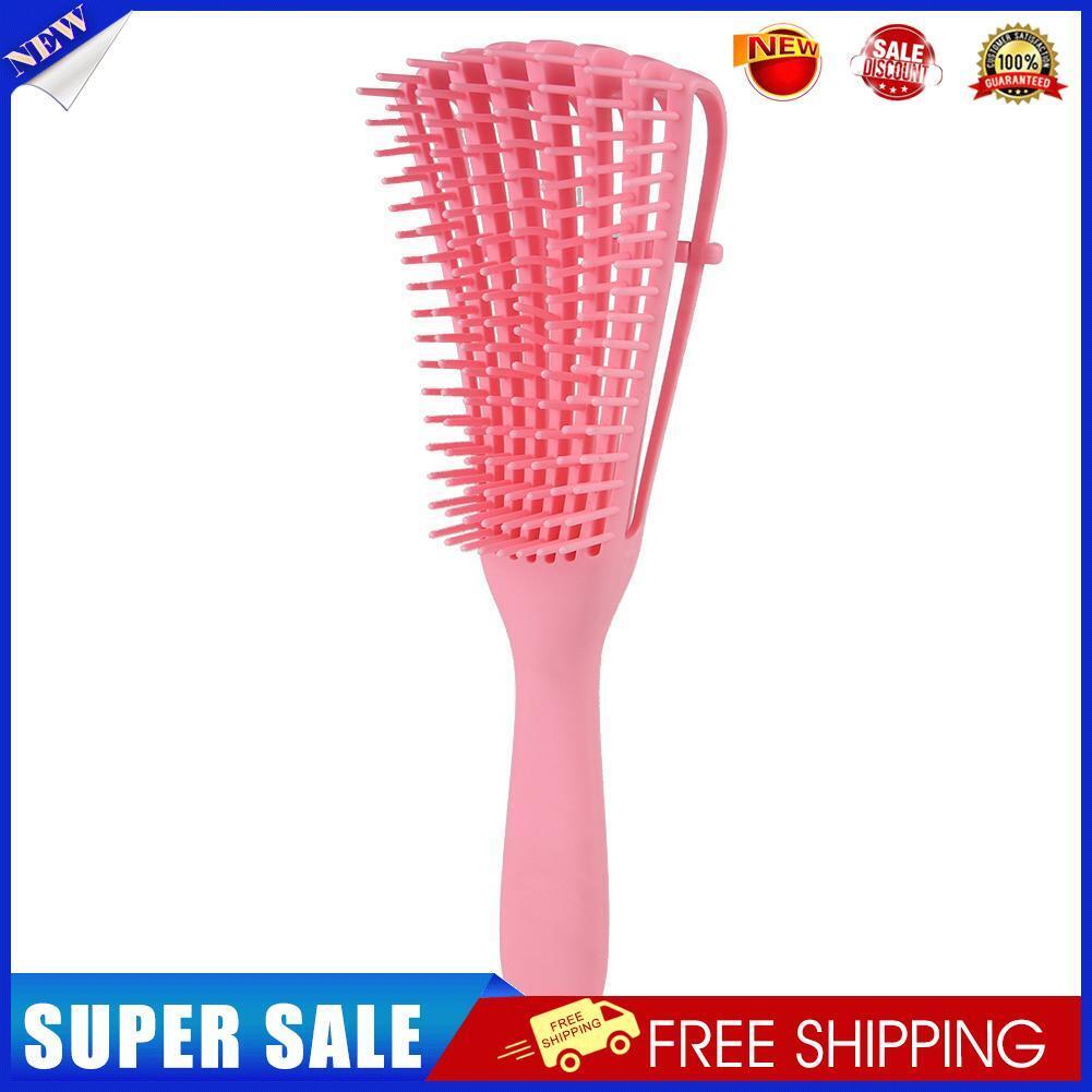 Women Hair Scalp Massage Comb Wet Curly Hairdress Styling Hairbrush (Pink)