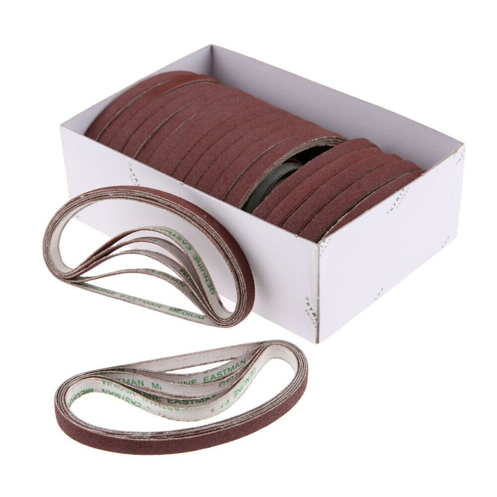 20pcs 22cm Circumference Sanding Belts Medium Sand & Medium Grit Abrasive Belts