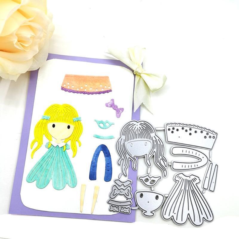 Beautiful Girl Metal Cutting Dies Stencil Scrapbooking DIY Album Stamp Paper