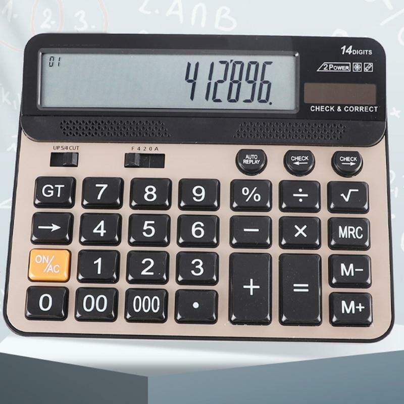 Home Office 14 Digits Electronic Calculator Large Screen Desktop Calculators