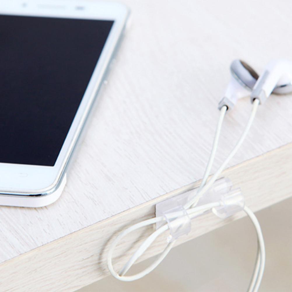 20pcs Cable Cord Wire Clips Fixer Fastener Line Adhesive Clamp/Transparent