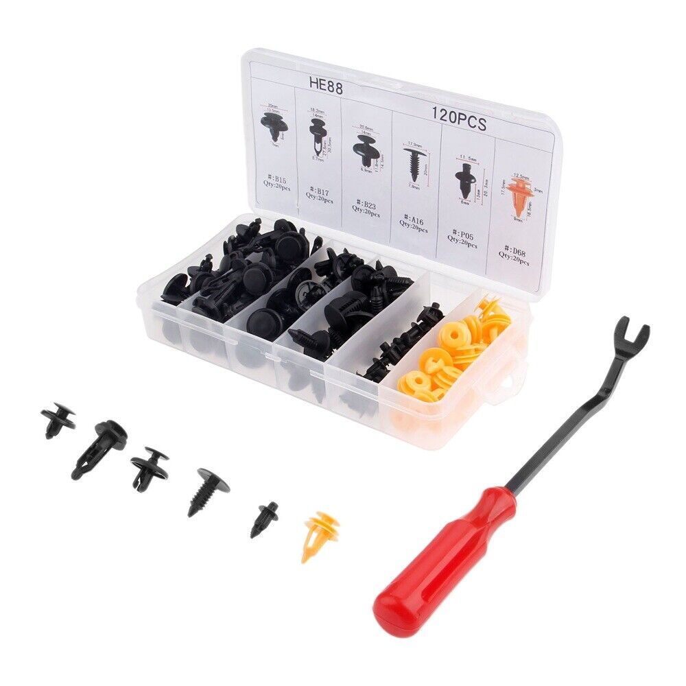 120 pcs Fasteners Car Door Auto Fastener Pliers Tool Panel Remover tool
