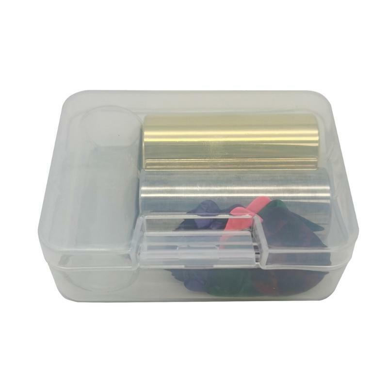 Set of 3 Stainless Steel/Glass Guitar Slide Guitar Finger Protector with Box Set