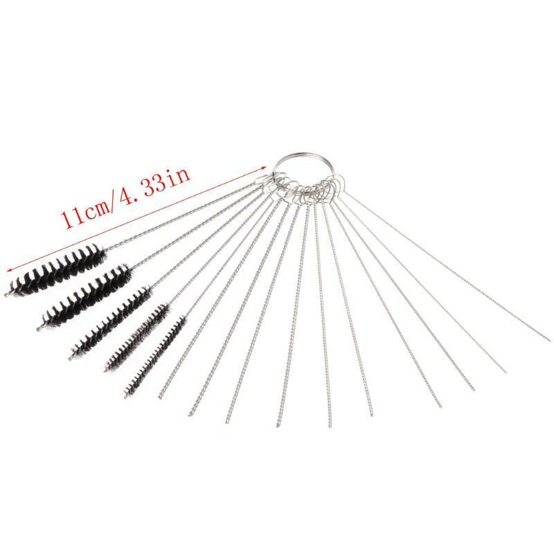 New Carburetor Carbon Dirt Jet Remove 10 Cleaning Needles + 5 Brushes Tool Kit