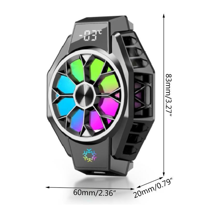 Portable Cooling Fan Color with LED Temperature Display Screen for Mobile Phone