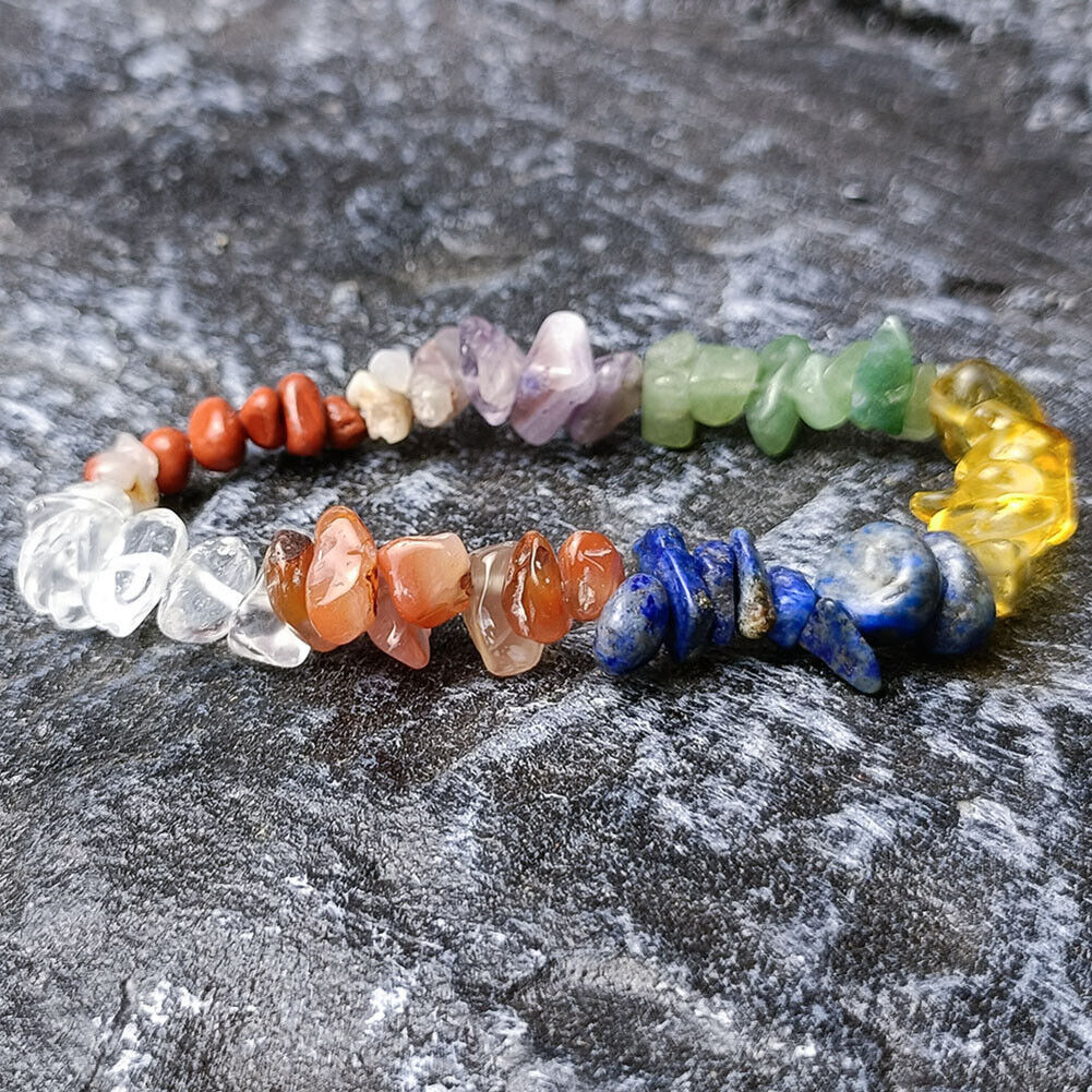 Natural Seven Reiki Chakras Stone Crystal Pendants for Collection Gifts Box