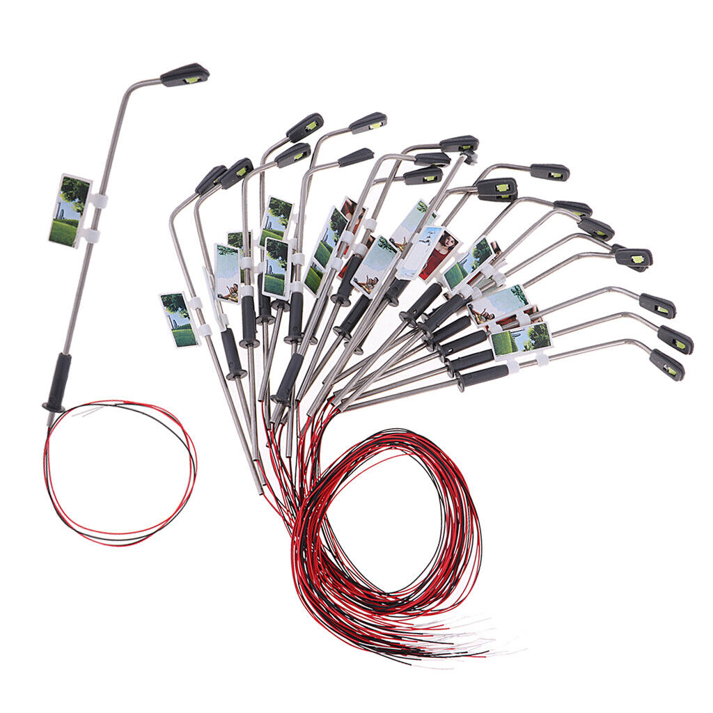 40x Mini  Railway 3V LED  Lamposts HO 1:100 Garden Layout