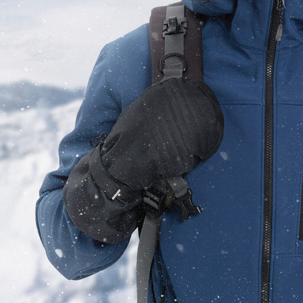 Waterproof Mittens Ski Gloves Women Men Fleece Winter Thickened Gloves (XL)