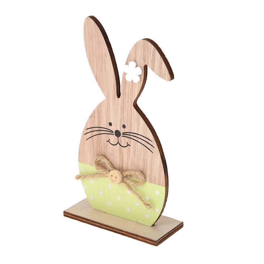 Creative Wooden Rabbit Egg Painted Ornaments Easter Gift for Home Decor (B)