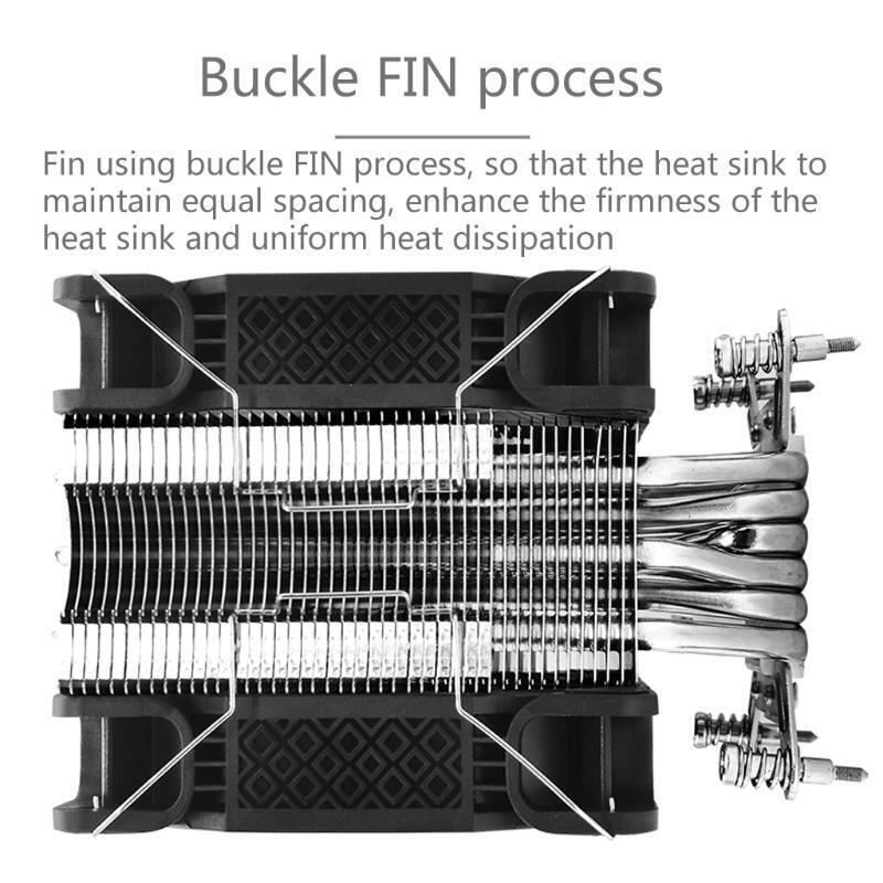 CPU Cooling Fan Cooler w/ Muffler PWM 6 Direct Contact Heatpipe Chassis Radiator