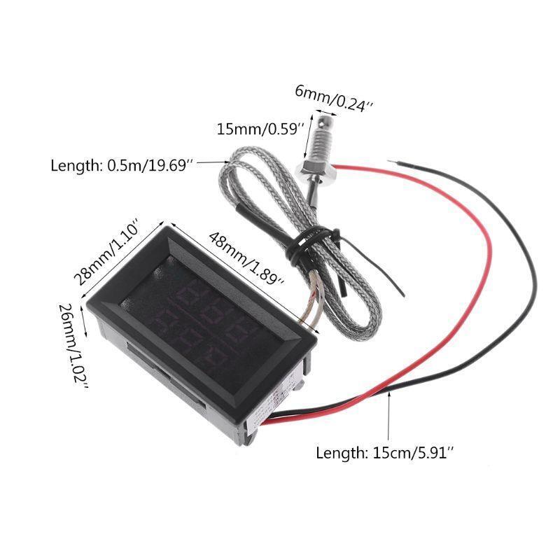 Dual Digital K Thermocouple Thermometer Embedded High Temperature Sensor Tester