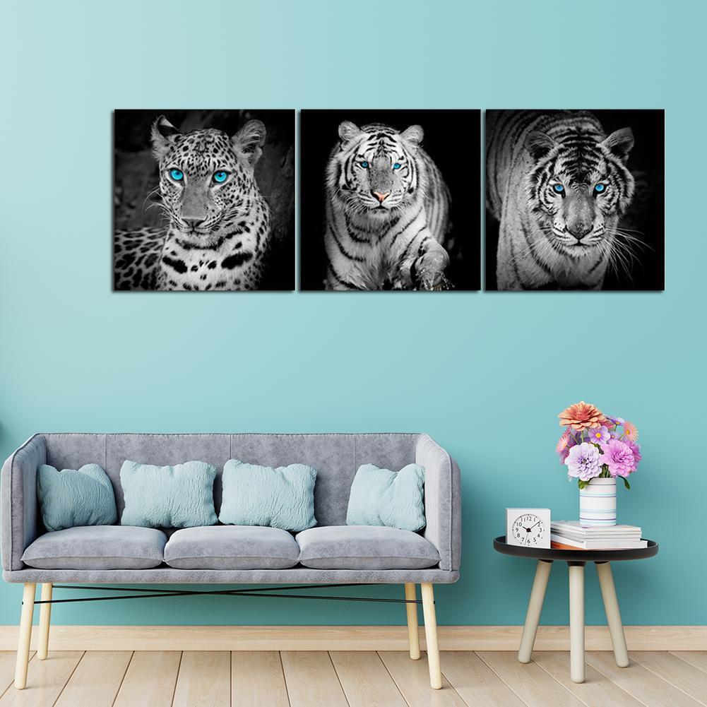 3pcs 5D DIY Full Drill Square Diamond Painting Animals Cross Stitch Kit (1)