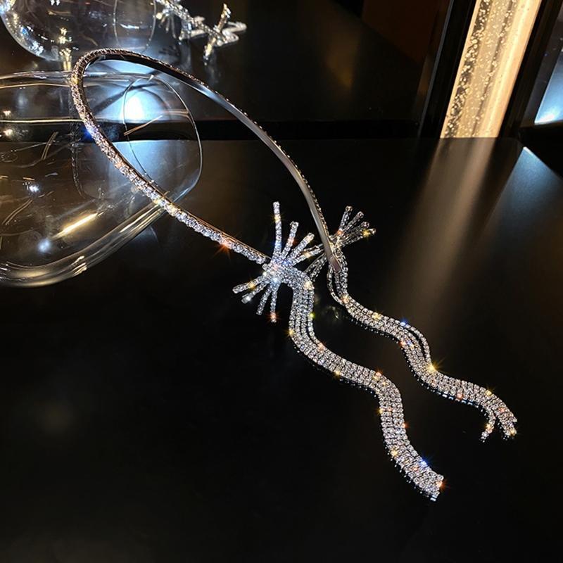 Luxury Baroque Rhinestone Headband Hair Supplies Colored Thin-brimmed Hair Hoop