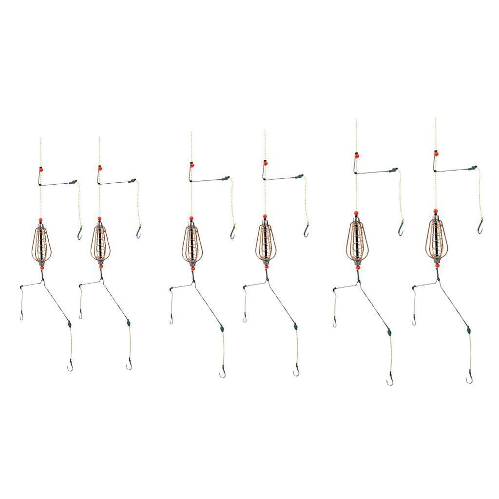 6x Spring Fishing Feeder Lead with Hooks 15/20/25g Carp Method Lure Cage