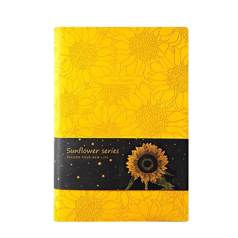 PU Leather Sunflower Notebook A5 Schedule Book Diary Weekly Planner Notepad Gift