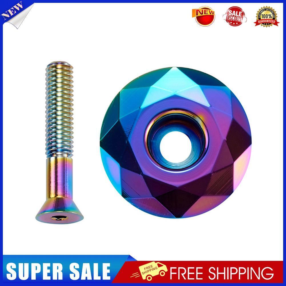 MTB Bicycle Stem Cover Bike Headset Top Cap Cover w/ Screw (Color Plating)